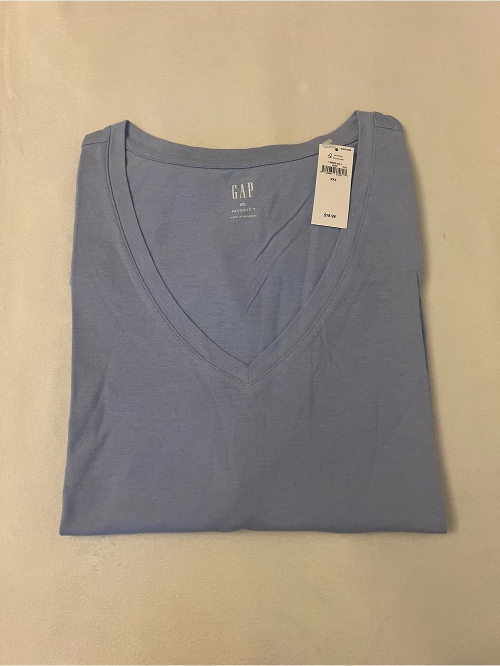 GAP Light Blue V-Neck Short Sleeve Tee